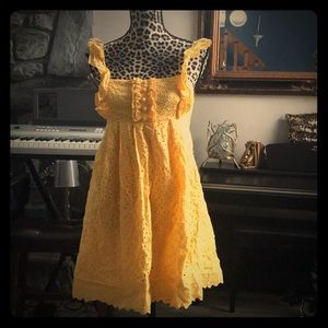 Pretty yellow embroidered dress